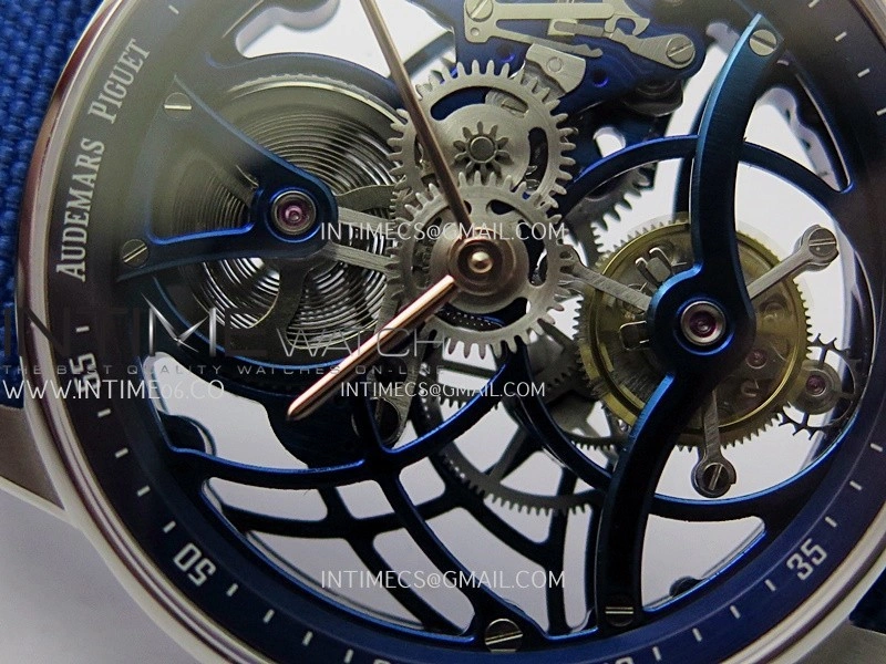 Code 11.59 26600NB SS APPF Best Edition Blue Skeleton Dial on Blue Nylon Strap Asian Tourbillon
